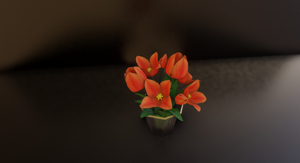 Tulips in vase 3D model Free low-poly 3D model_4