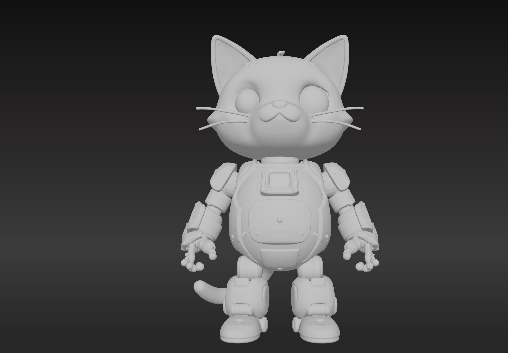 3D Model of Cute Robo Cat - Animated and Printable 3D model_5