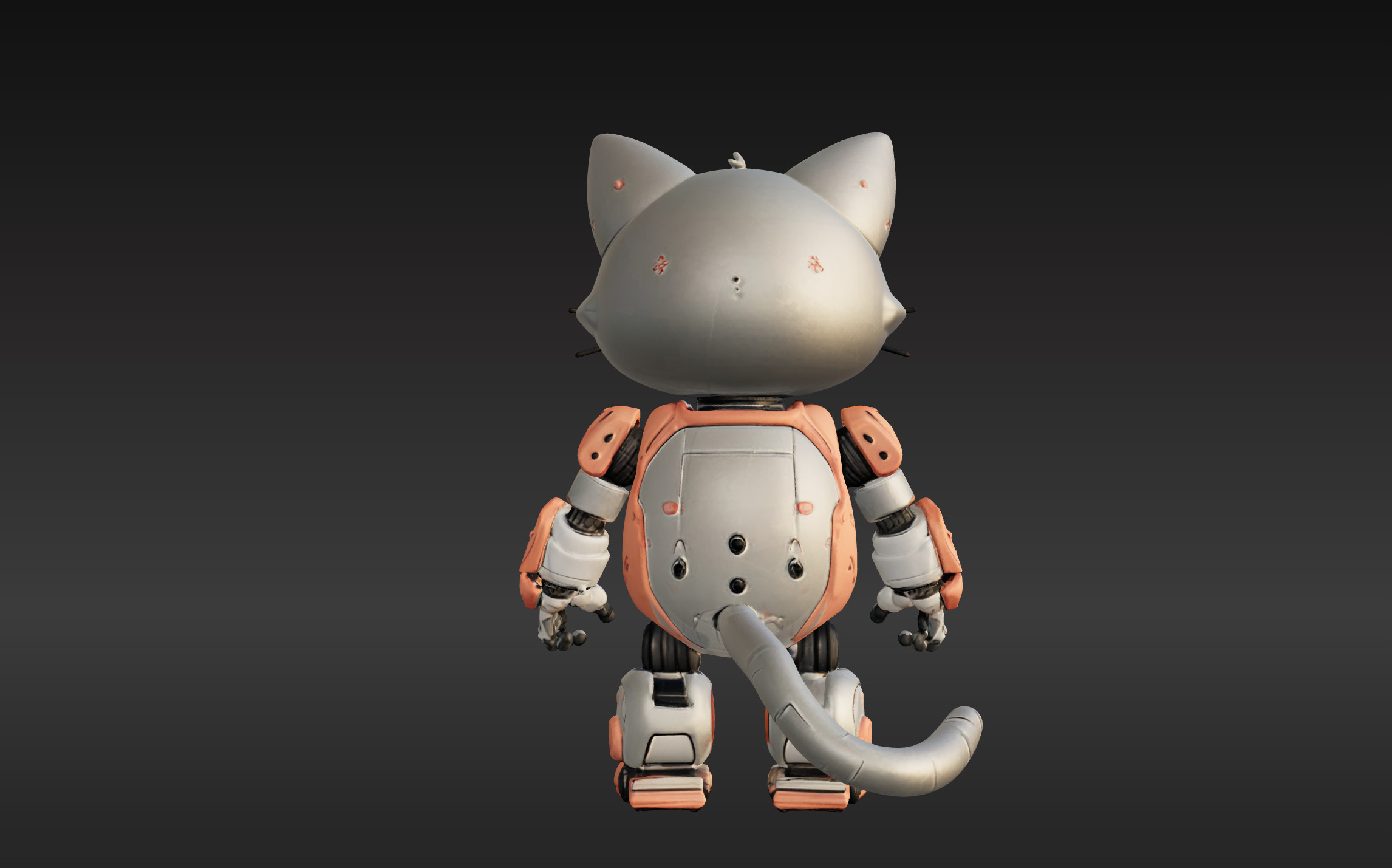 3D Model of Cute Robo Cat - Animated and Printable 3D model_2