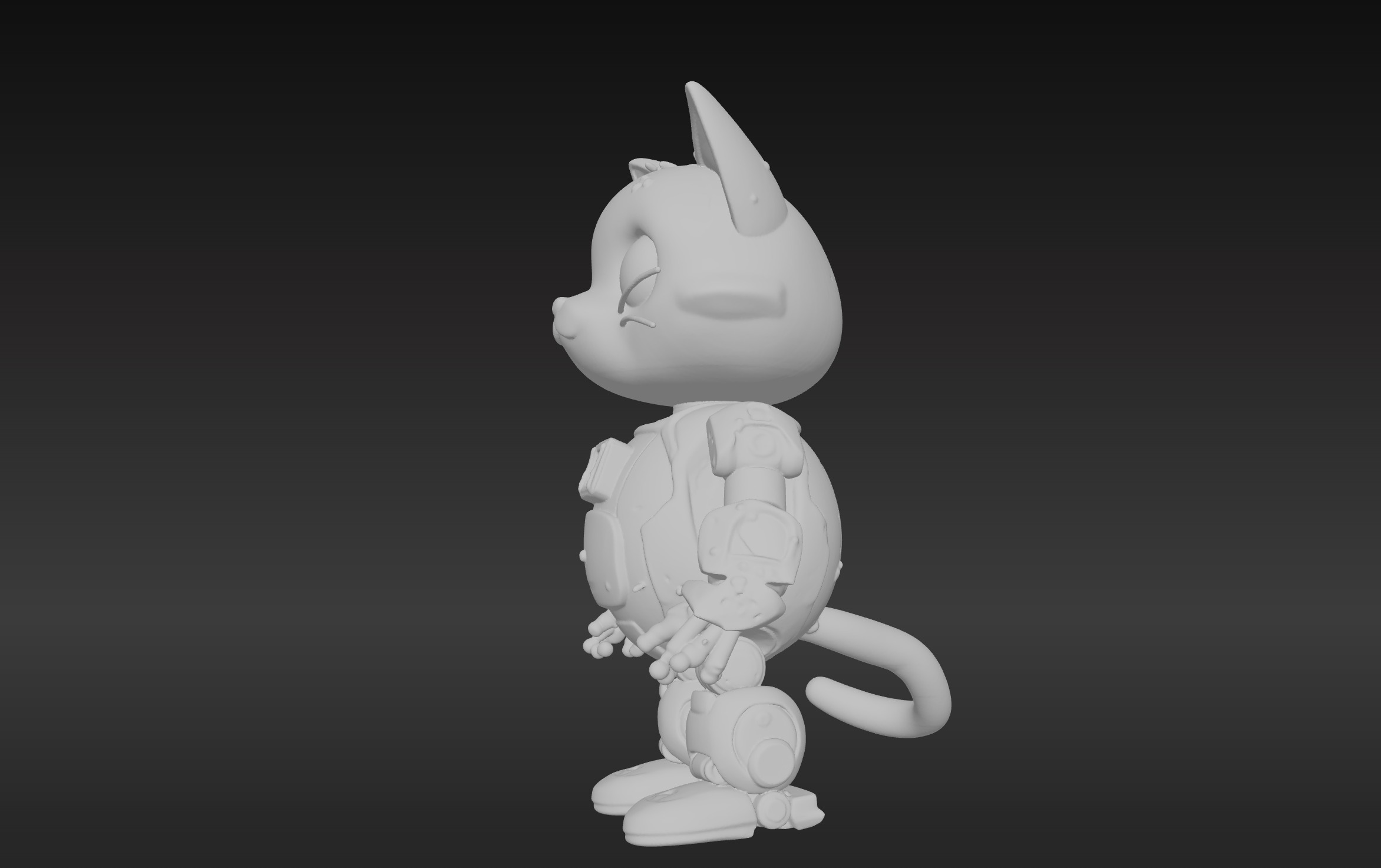 3D Model of Cute Robo Cat - Animated and Printable 3D model_6