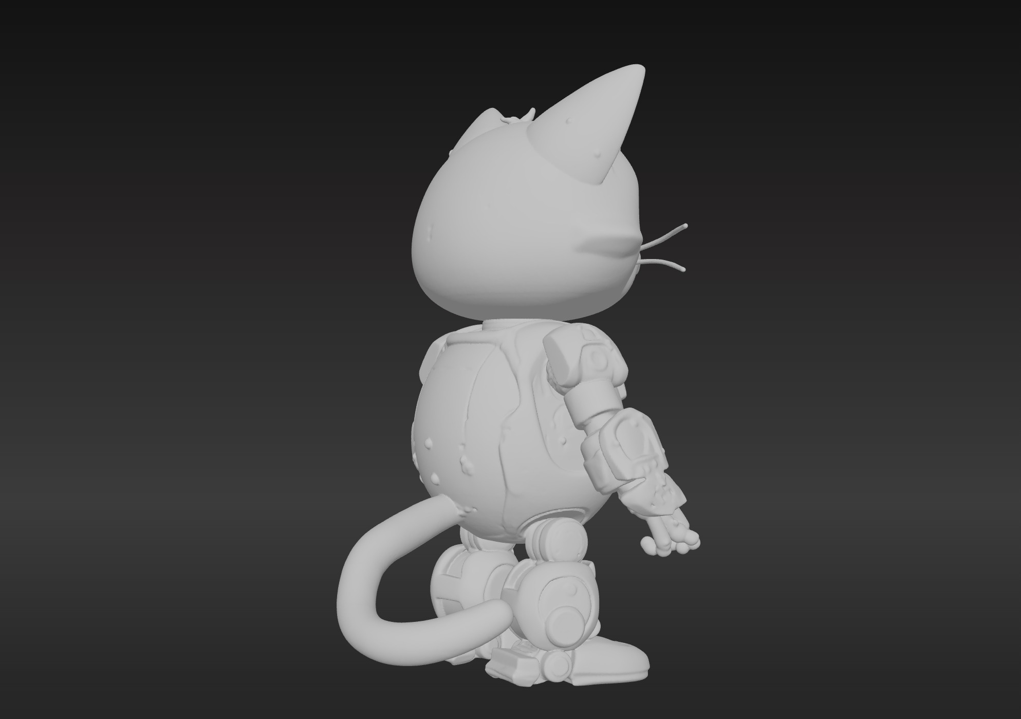 3D Model of Cute Robo Cat - Animated and Printable 3D model_8