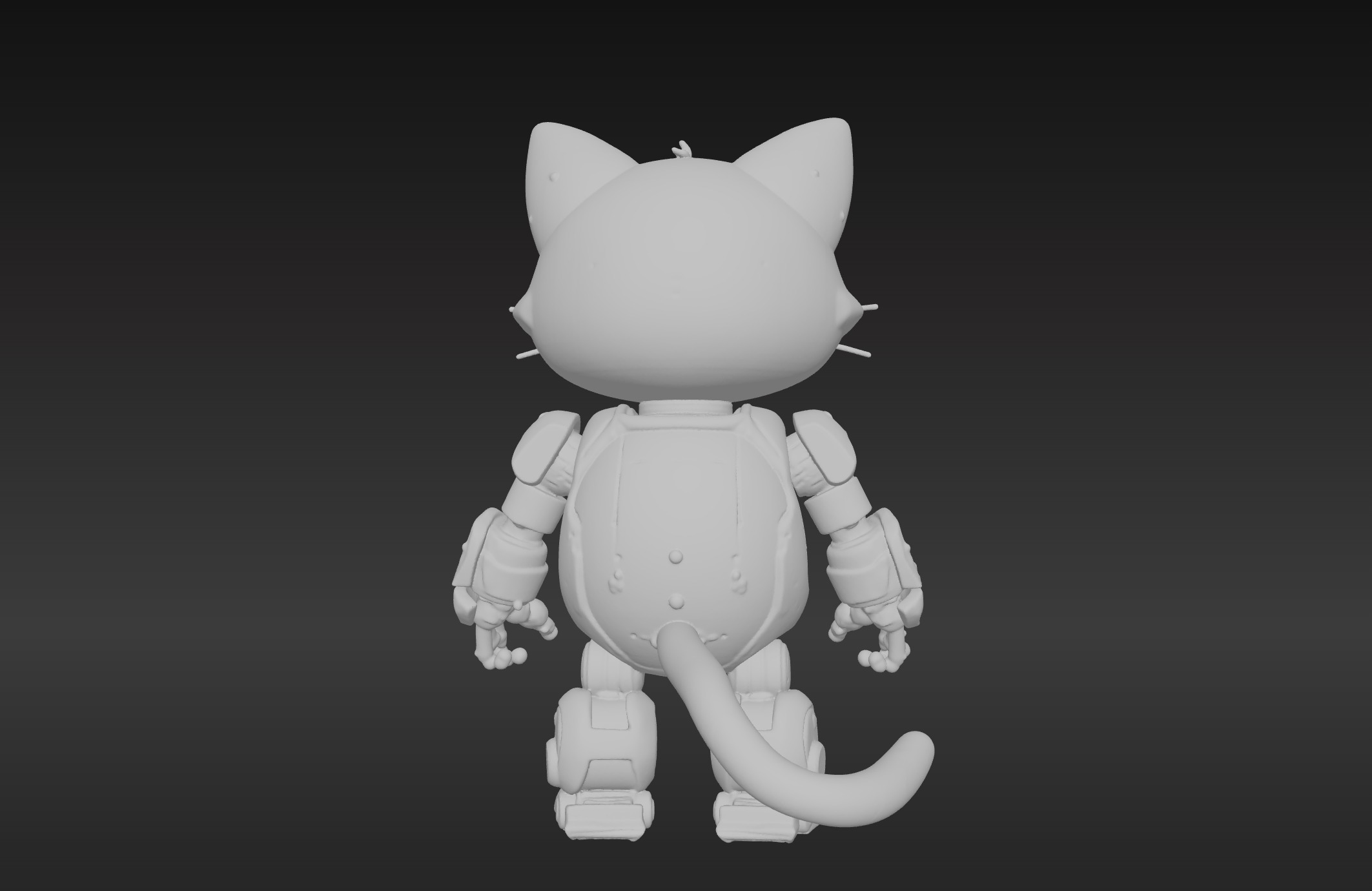 3D Model of Cute Robo Cat - Animated and Printable 3D model_7
