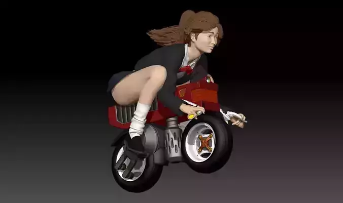 mini bike japan girl go school