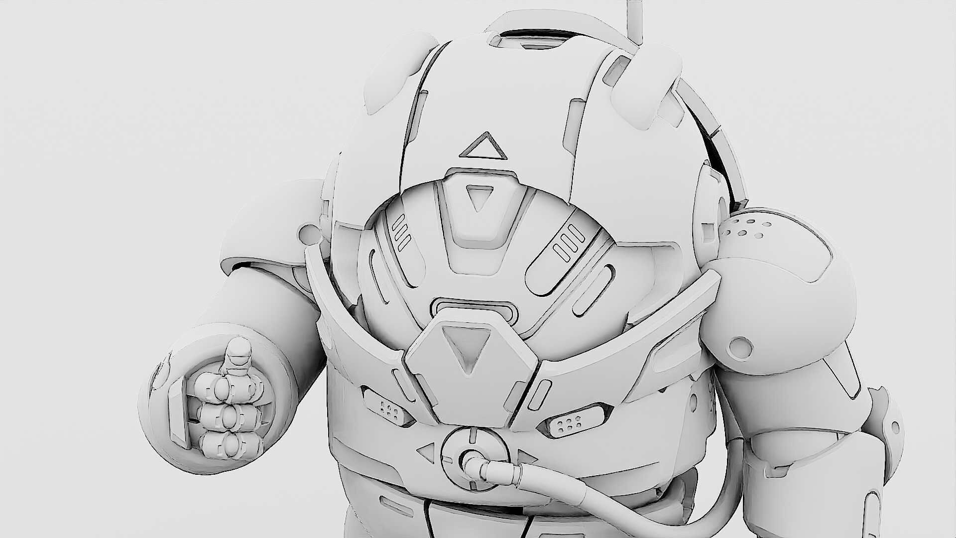 AMONG US CHARACTER-G  Rigged for Unreal Engine - Unity - MIXAMO  3D model_34