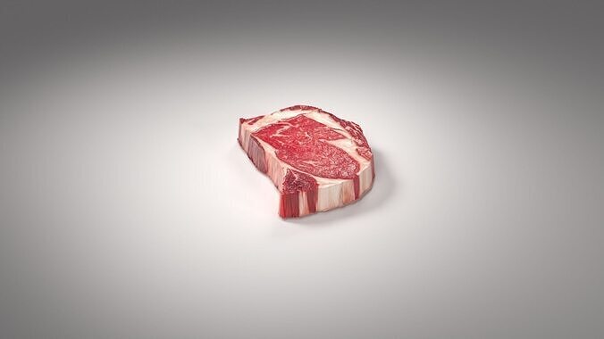 A Beef Ribeye Steak Low-poly 3D model 7