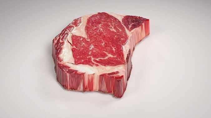 A Beef Ribeye Steak Low-poly 3D model 3