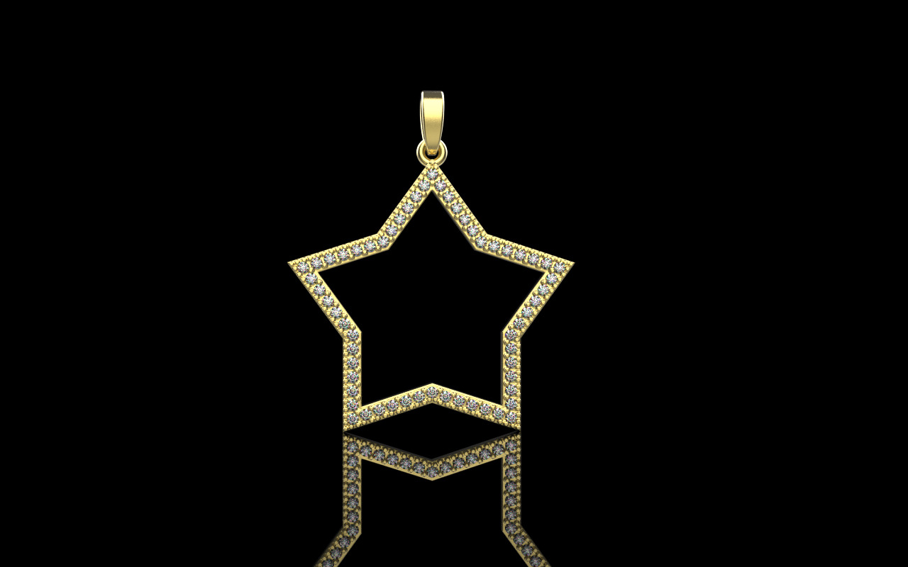 Star pendant model 687 3D print model_10