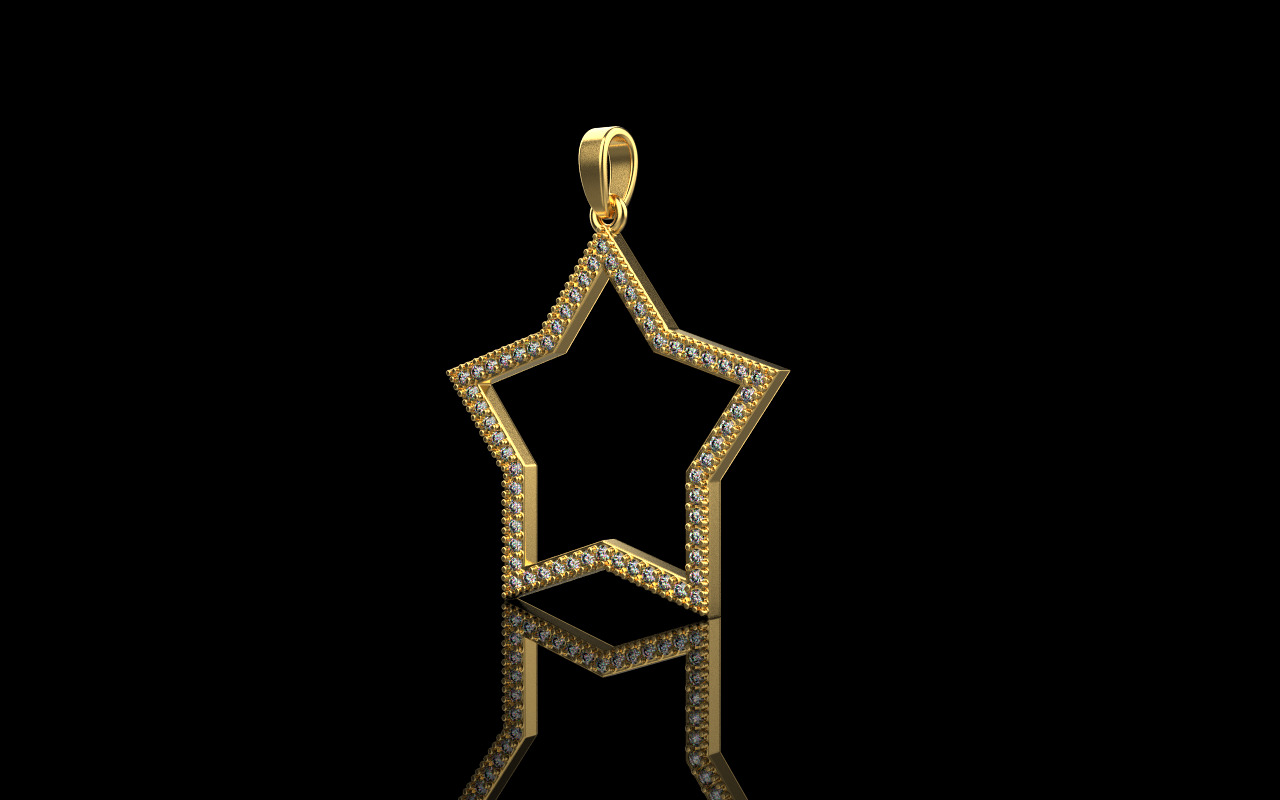 Star pendant model 687 3D print model_1