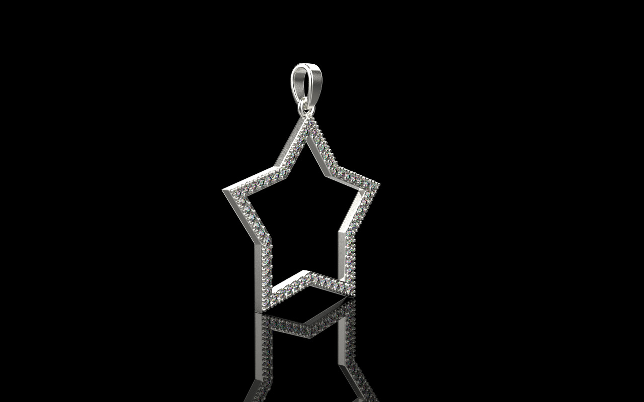 Star pendant model 687 3D print model_2