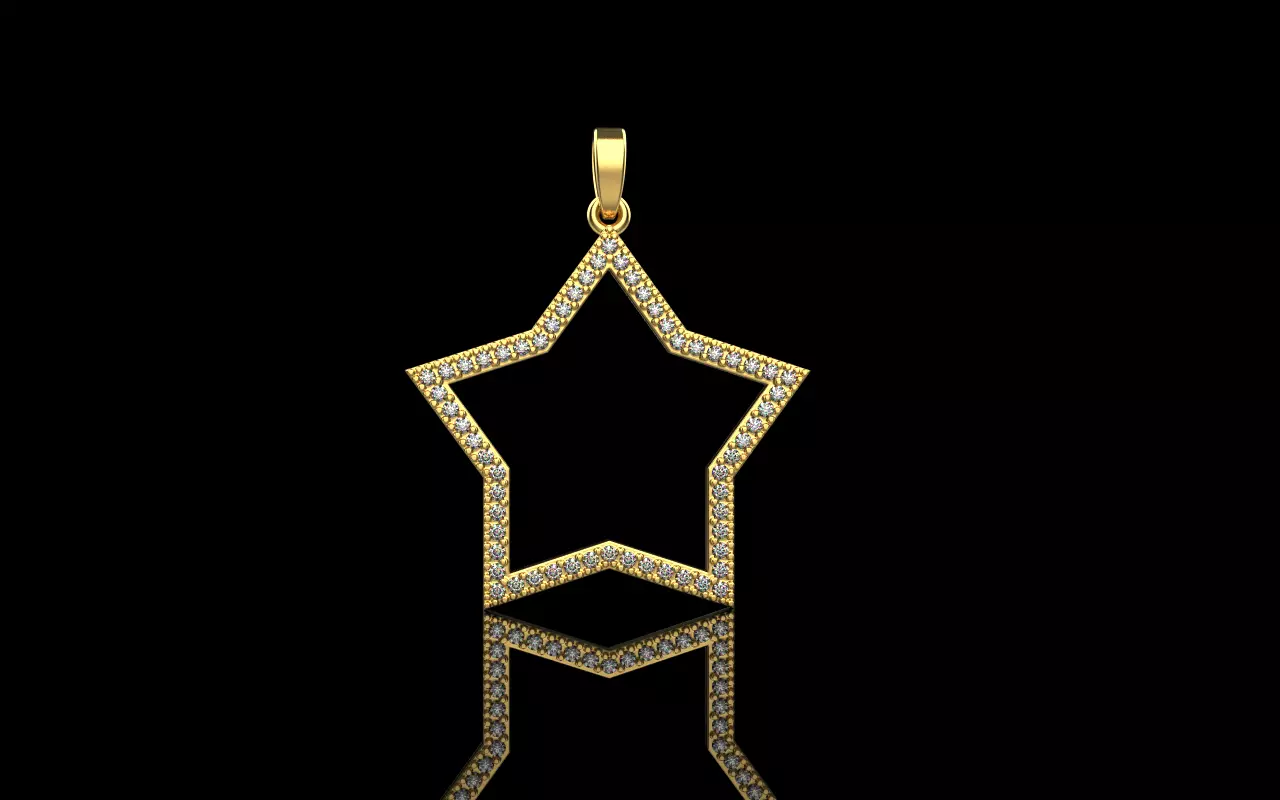 Star pendant model 687 3D print model_0