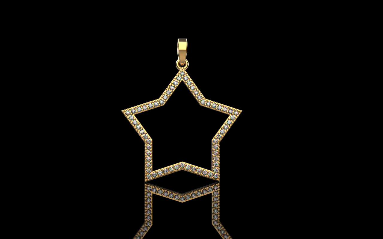 Star pendant model 687 3D print model_11