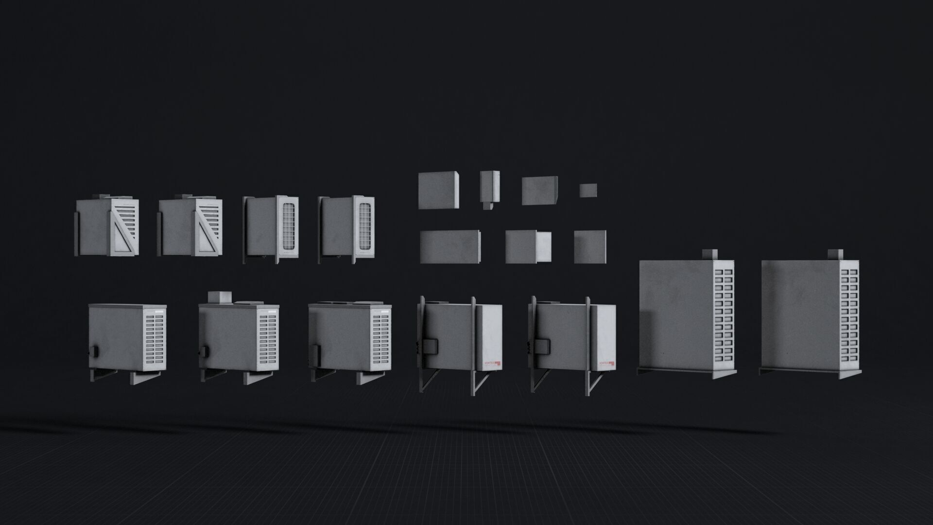 Air Conditioner 3D Asset Model Pack Low-poly 3D model_7