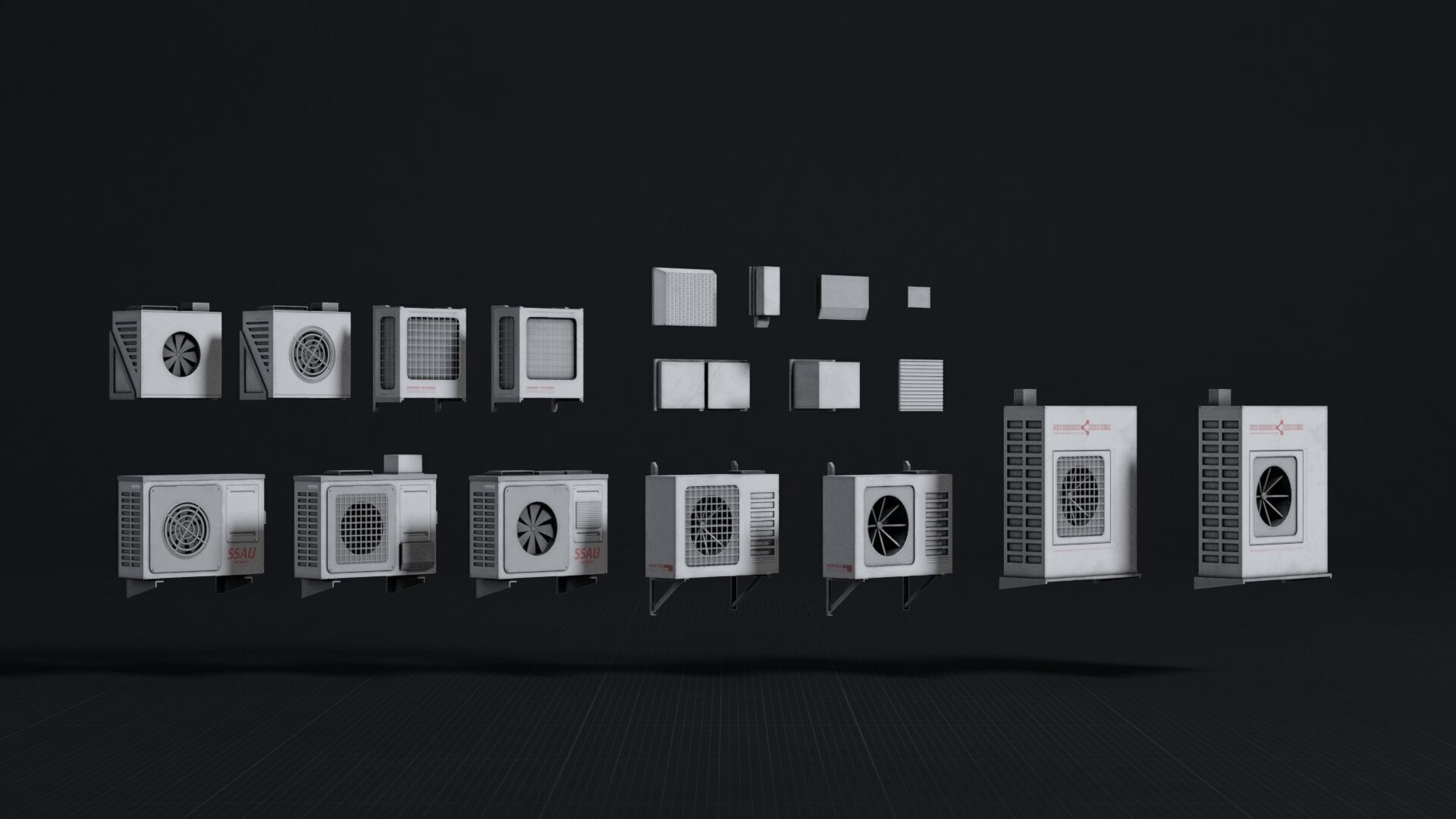 Air Conditioner 3D Asset Model Pack Low-poly 3D model_5