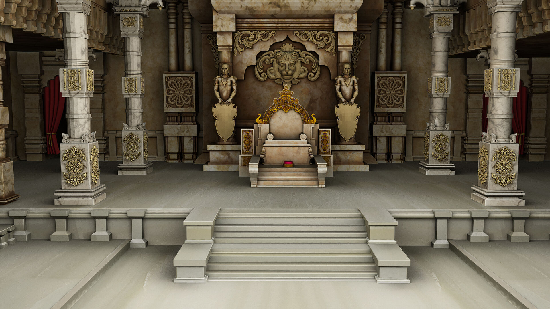 Durbar king court darbar 3D model_8