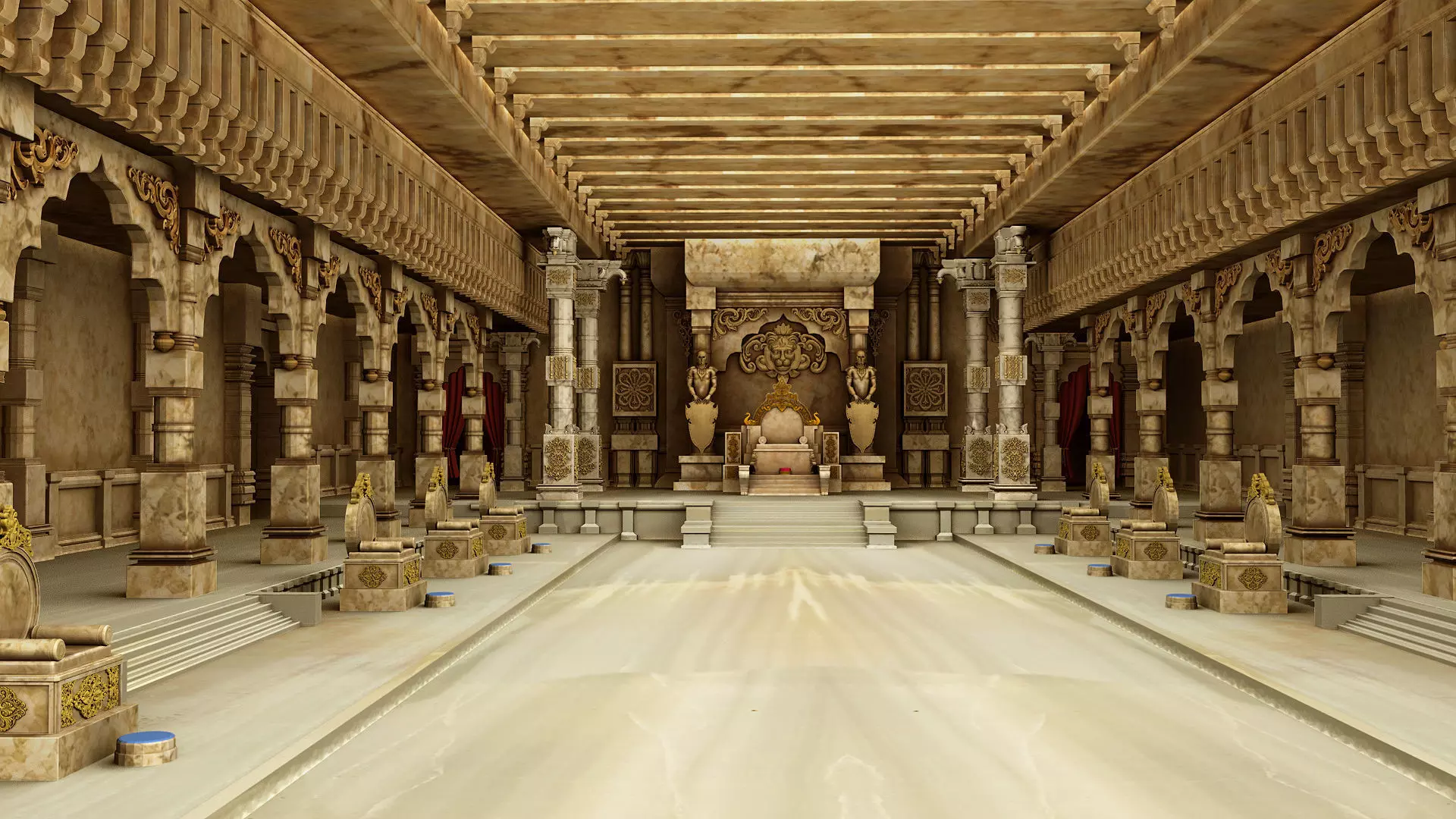 Durbar king court darbar 3D model_0