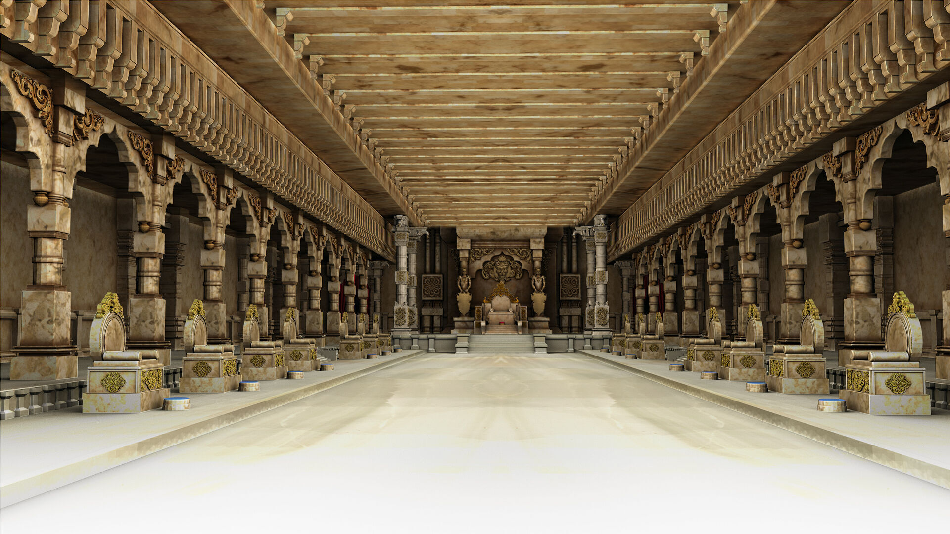 Durbar king court darbar 3D model_1