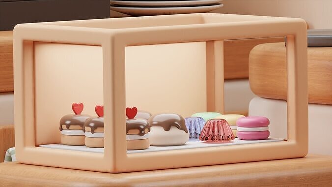 Cafe interior 3D model 4