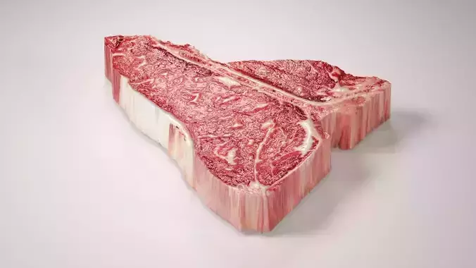 A TBone Beef Steak Low-poly 3D model
