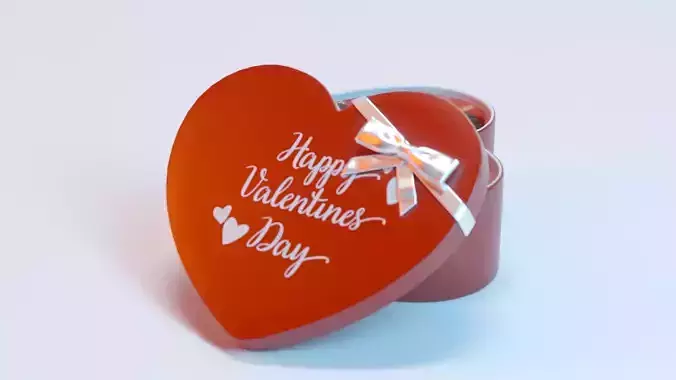 Valentine Special Heart-Shaped Chocolate Packaging 3D Model