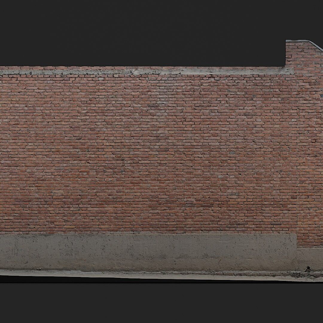 Brick wall 002 3D model_4