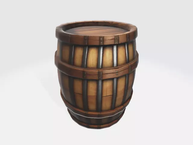 low-poly simple barrel Low-poly 3D model_0