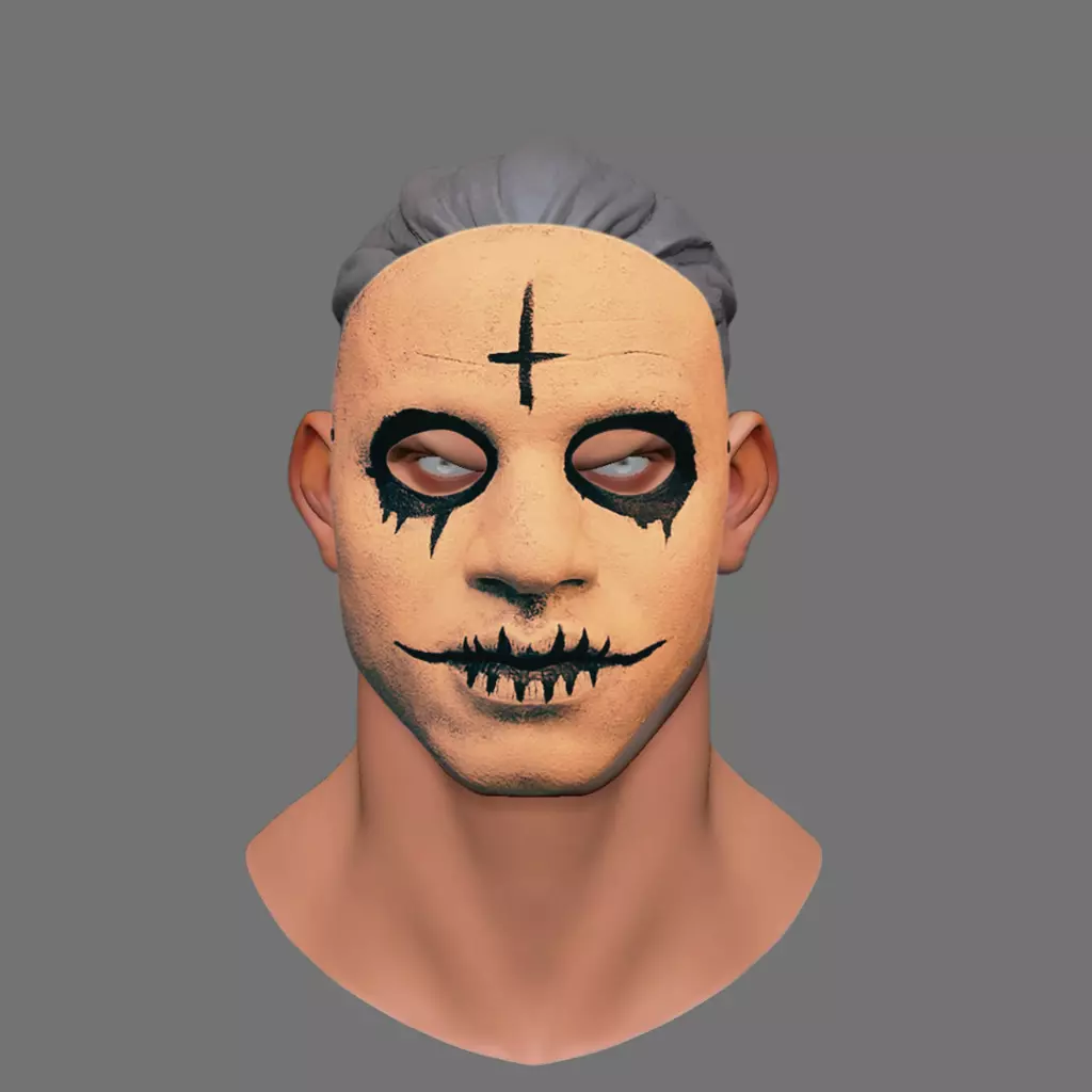 Creepy Skull Mask Low-poly 3D model