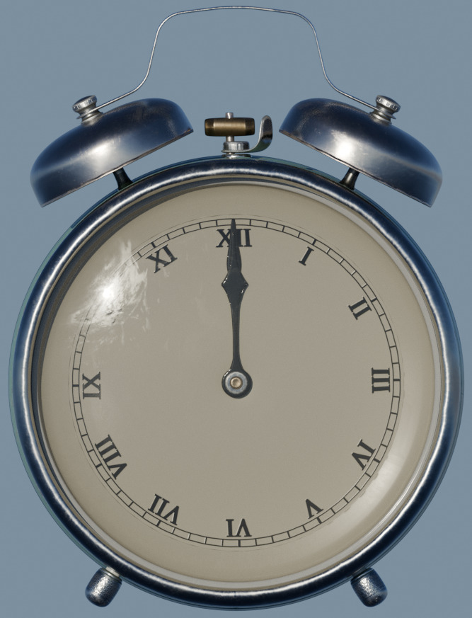 4K High Polly Vintage Alarm Clock 3D model_1