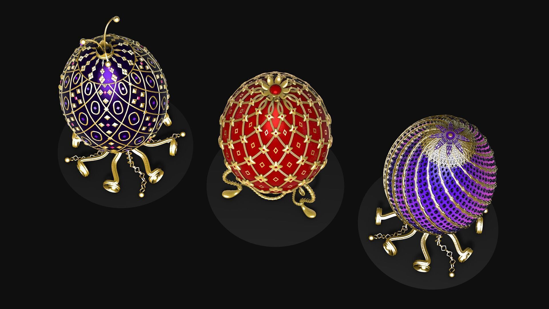 Collection of Faberge eggs R1 3D model_3