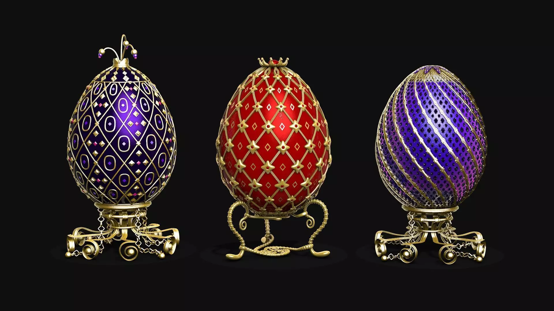 Collection of Faberge eggs R1 3D model_0