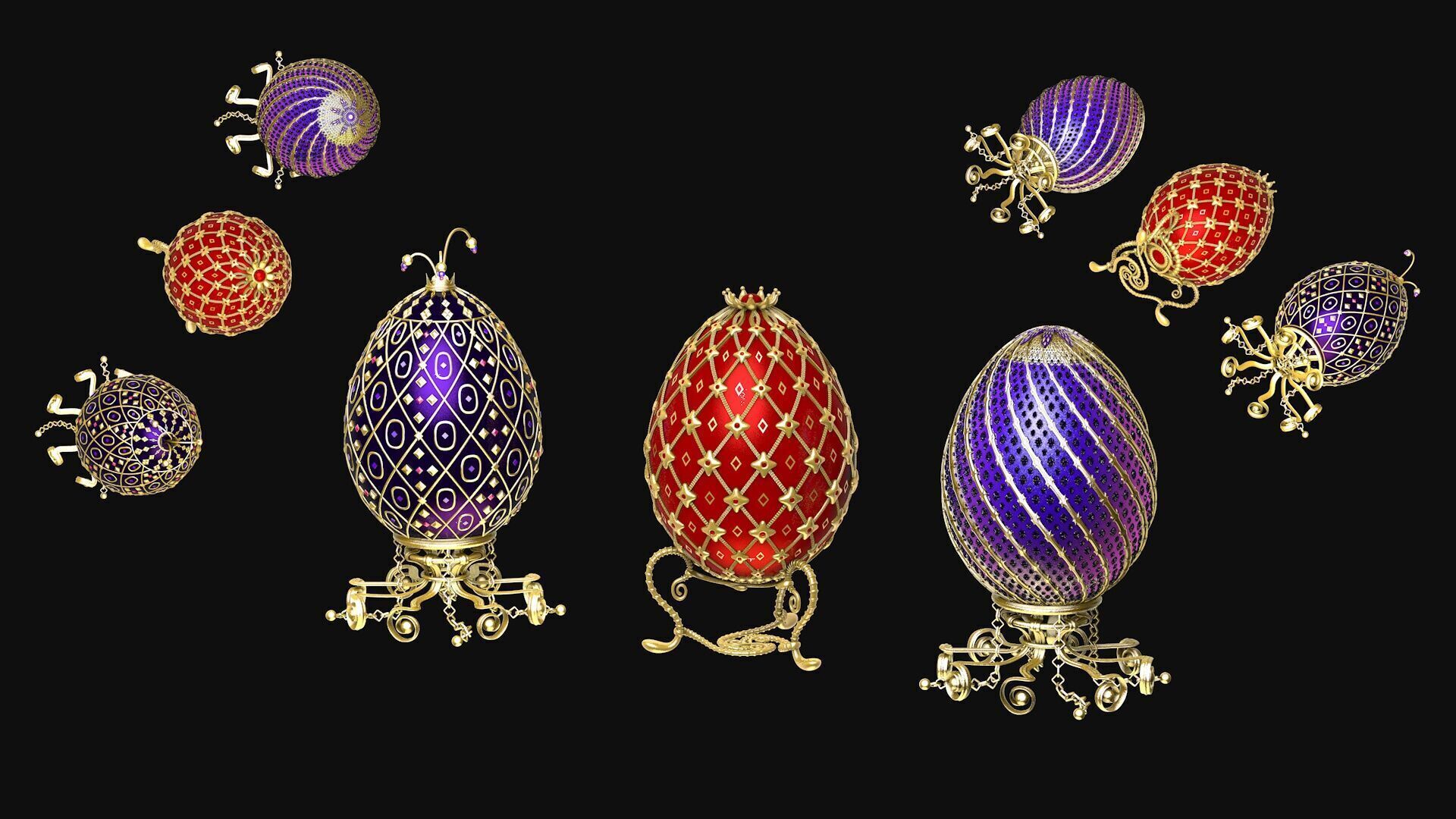 Collection of Faberge eggs R1 3D model_5