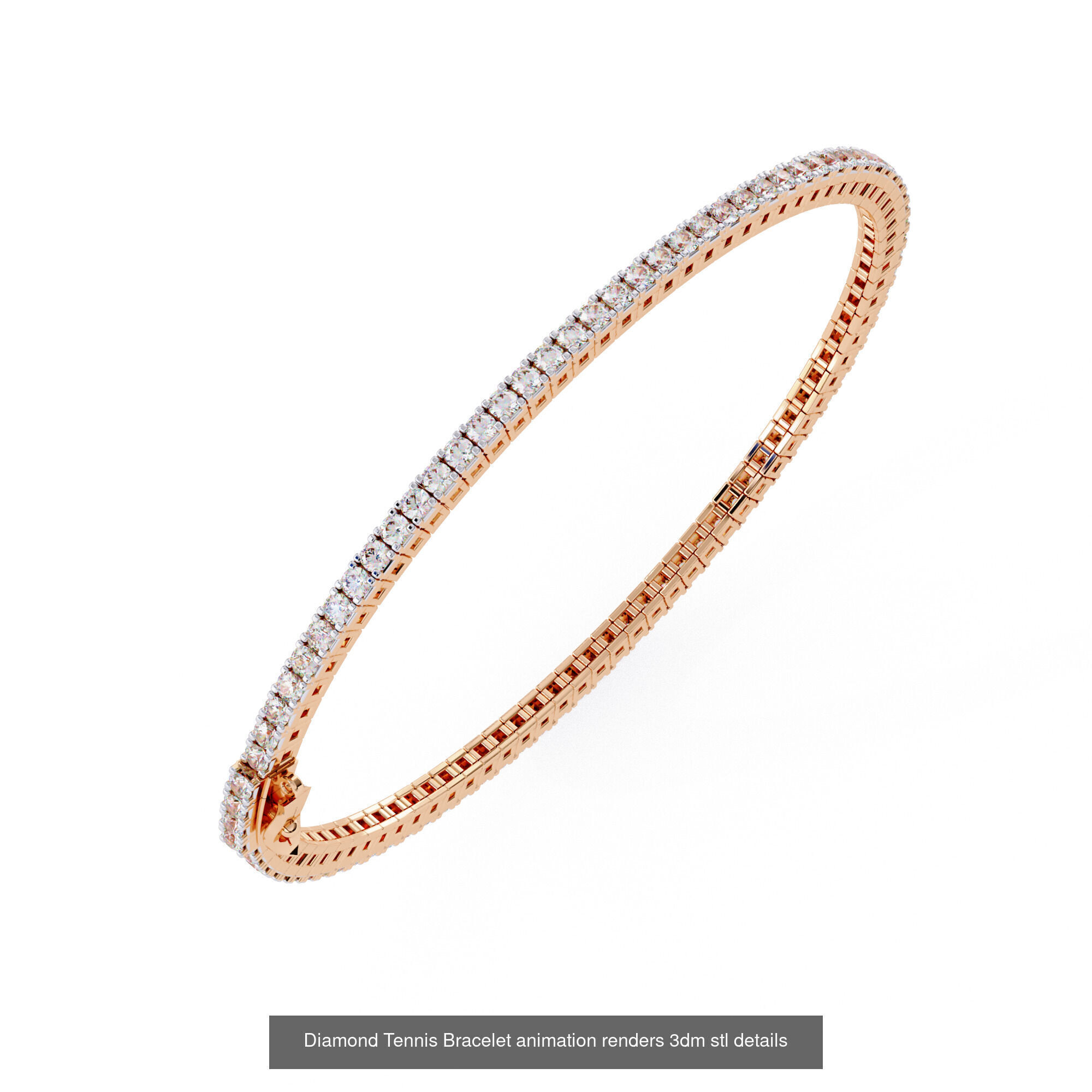 17 Diamond Tennis Bracelet animation renders 3dm stl details  3D Model Collection_2