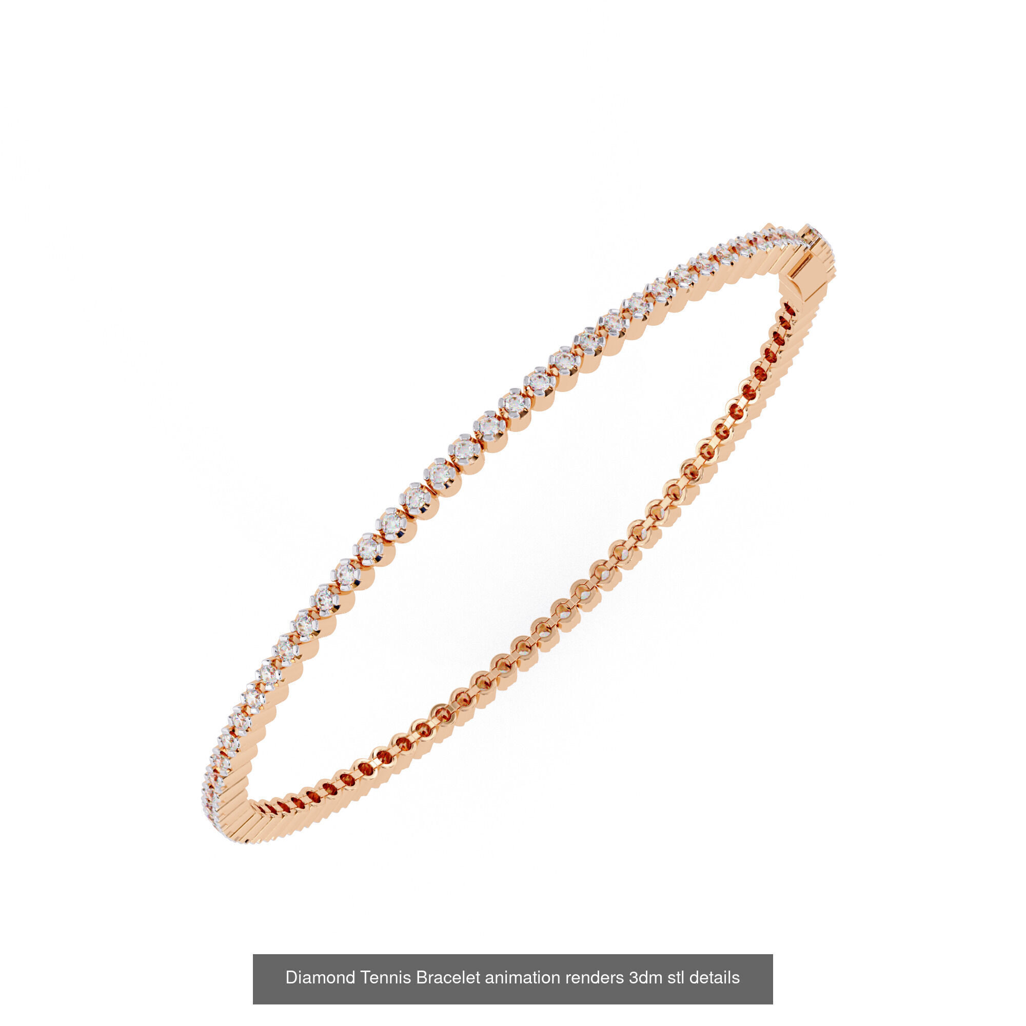 17 Diamond Tennis Bracelet animation renders 3dm stl details  3D Model Collection_3
