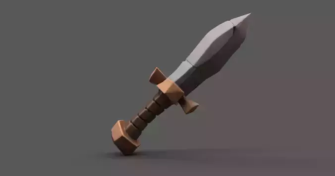 Stylized Dagger Game-Ready Low-Poly Weapon