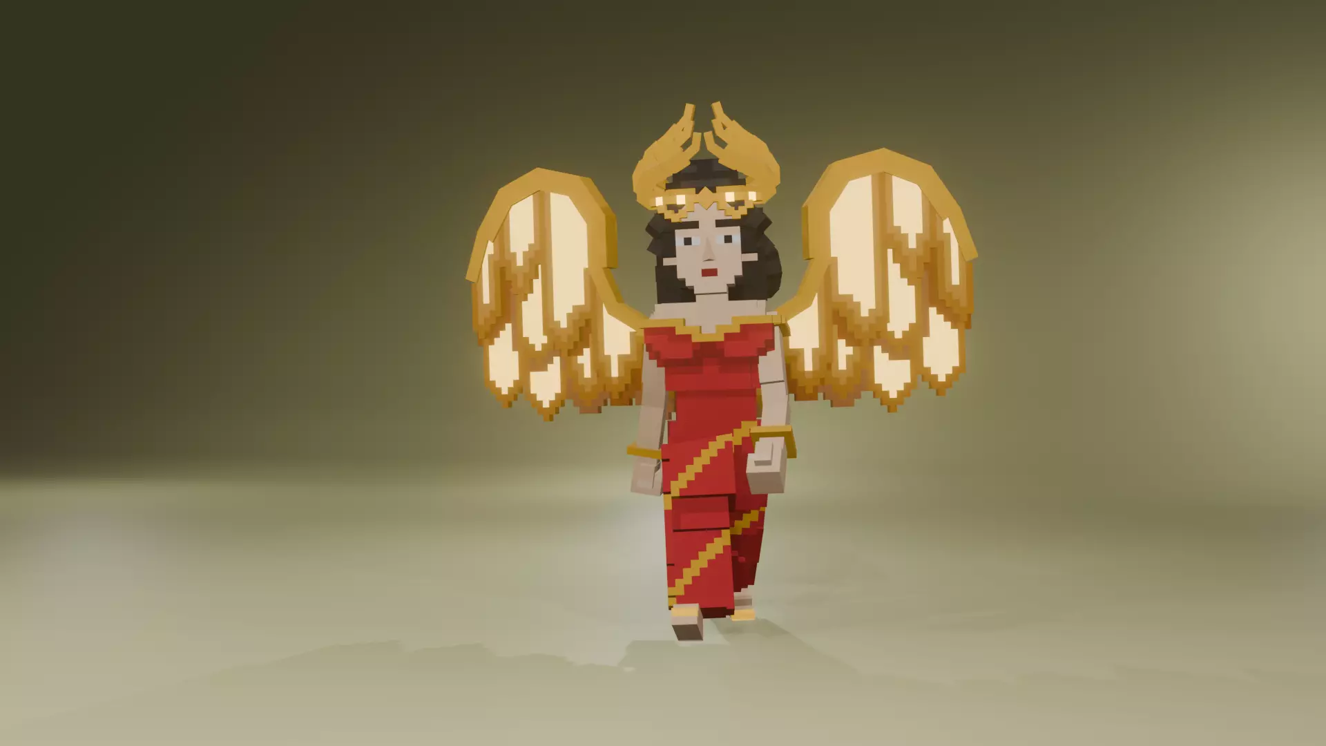 Goddess Inanna 3D Model GLTF with Animation Unity Ready Free low-poly 3D model_0
