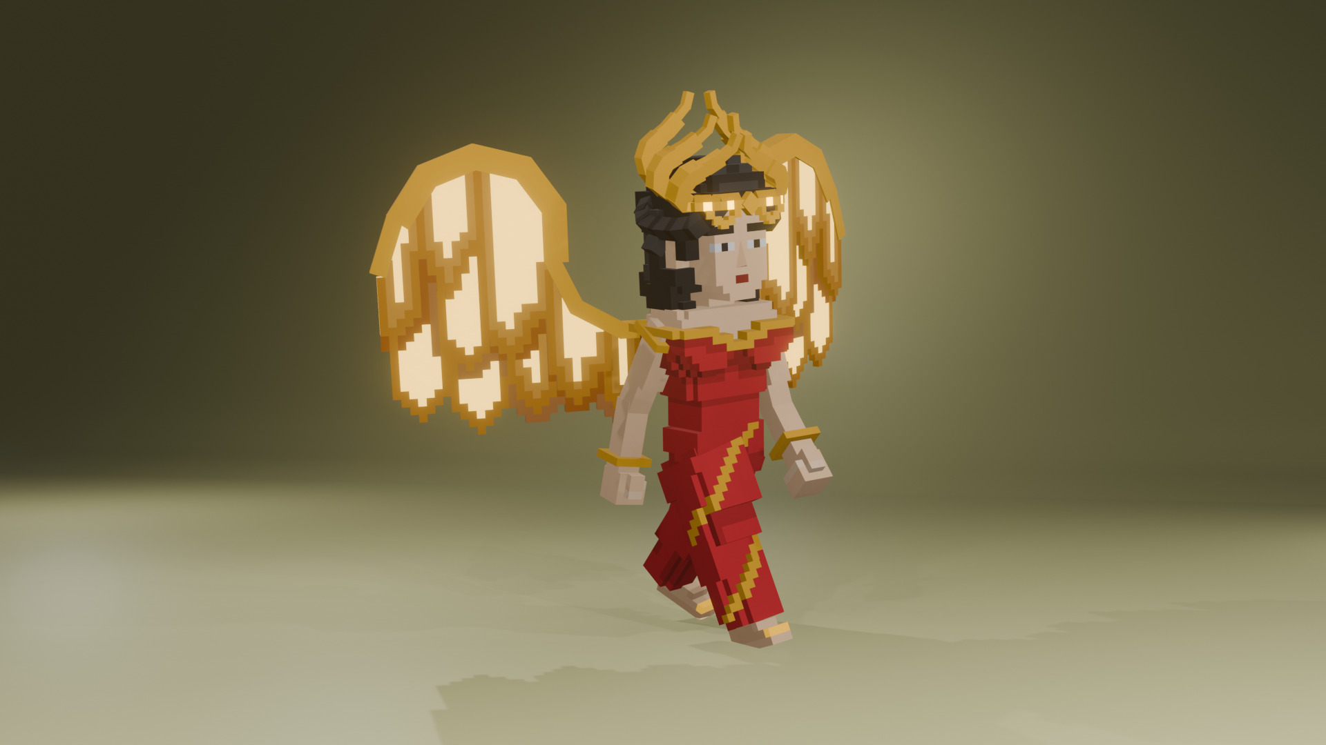 Goddess Inanna 3D Model GLTF with Animation Unity Ready Free low-poly 3D model_2