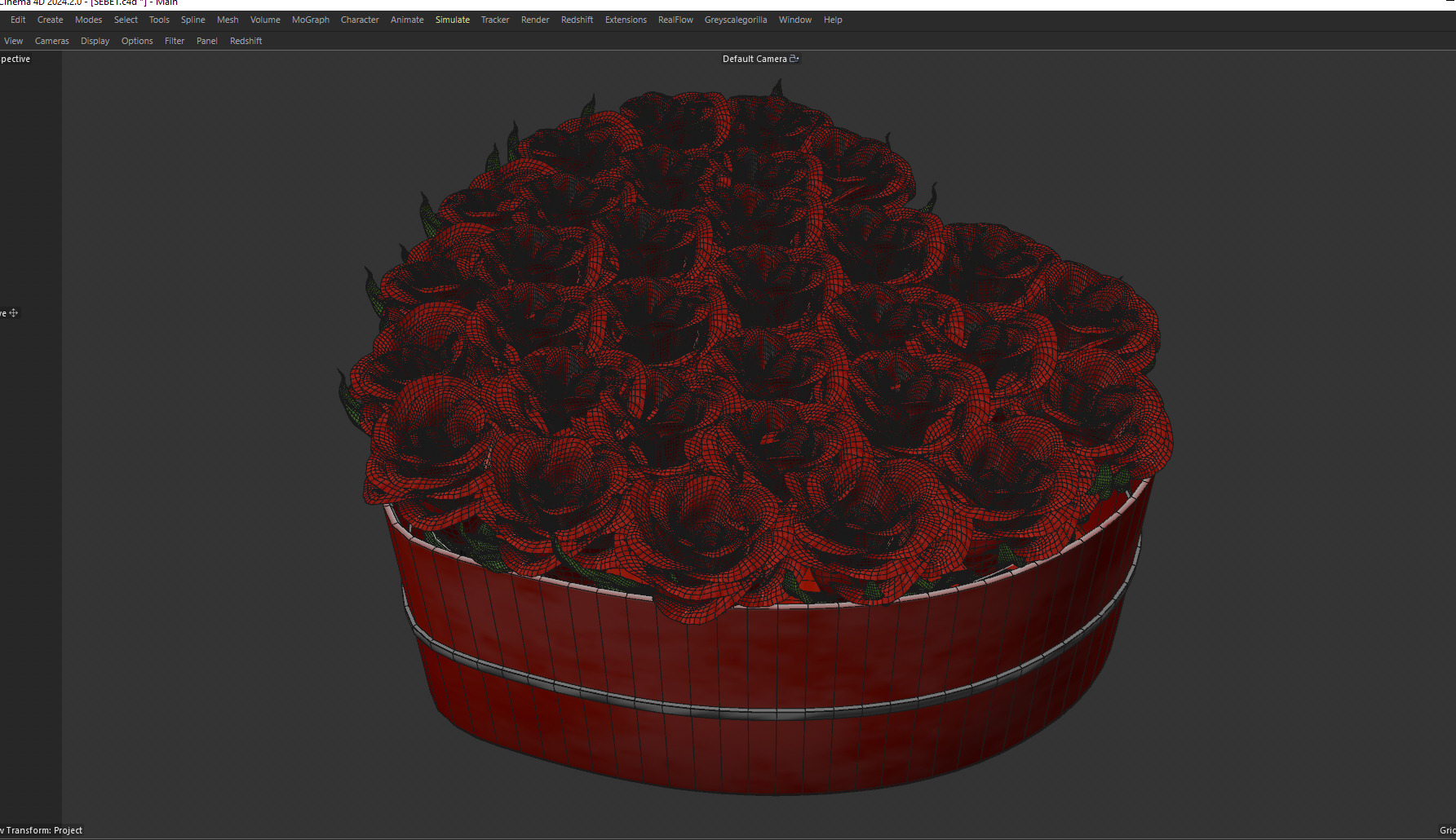 Valentine Day Heart-Shaped Rose Bouquet 3D Model Low-poly 3D model_8