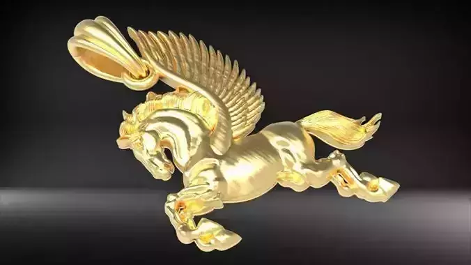 Pegasus golden horse with wings Pendant