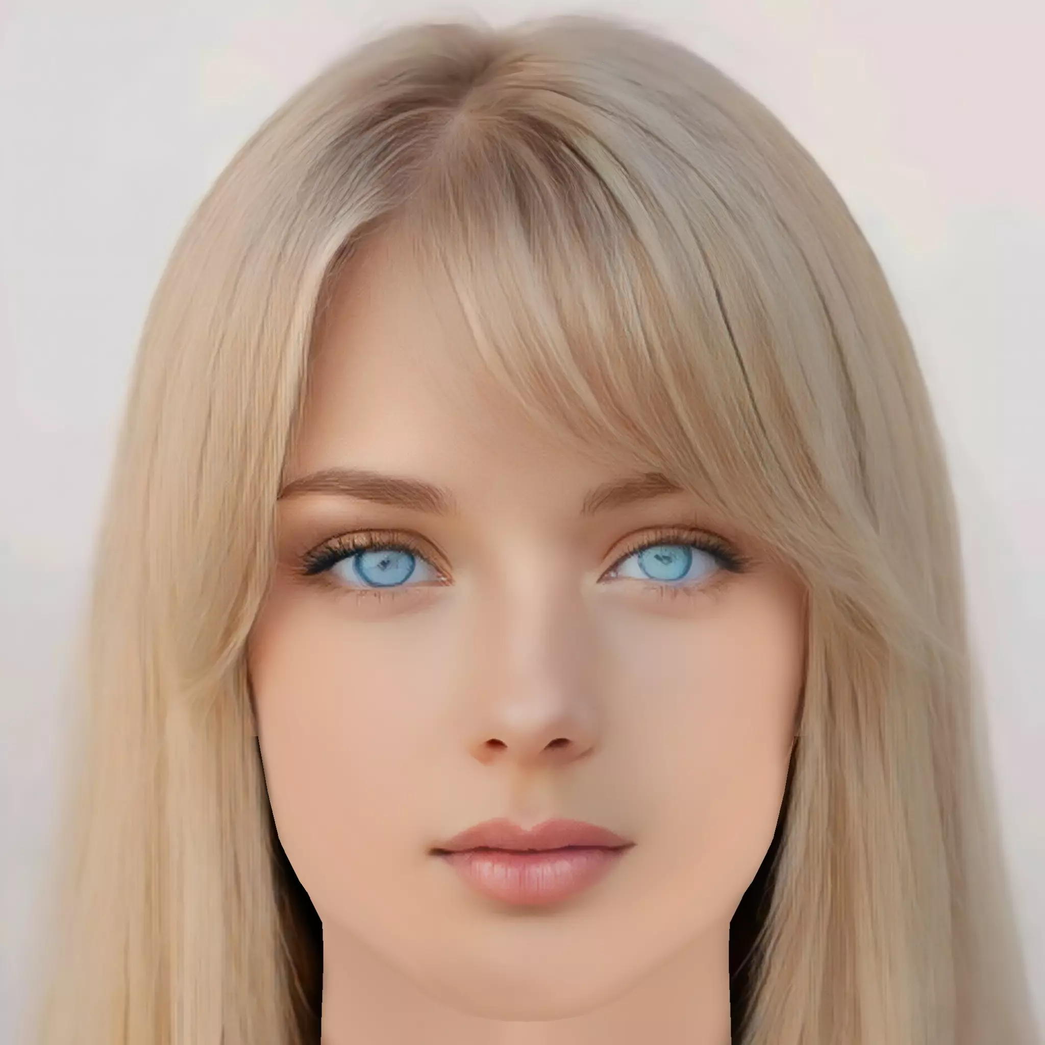 Beautiful Girl Head 09 - No Hair - Low poly head for game Low-poly 3D model