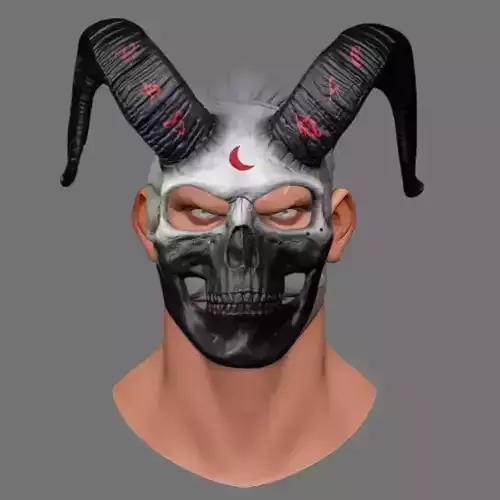 Skull Mask with Horns Low-poly 3D model