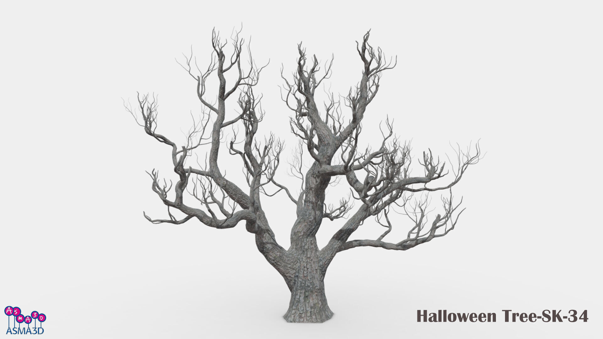 Halloween Tree-SK-34 Low-poly 3D model_2