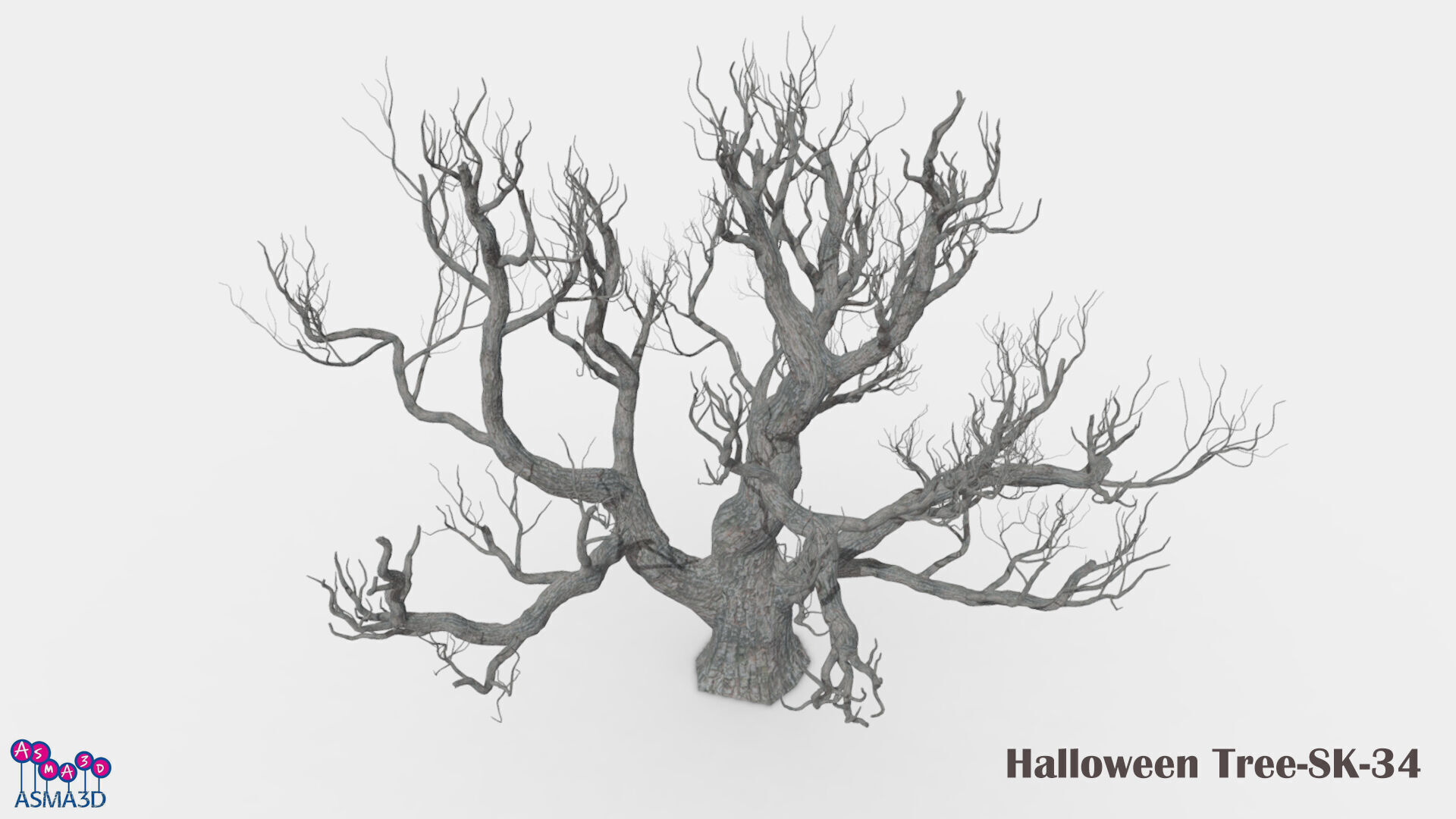 Halloween Tree-SK-34 Low-poly 3D model_3
