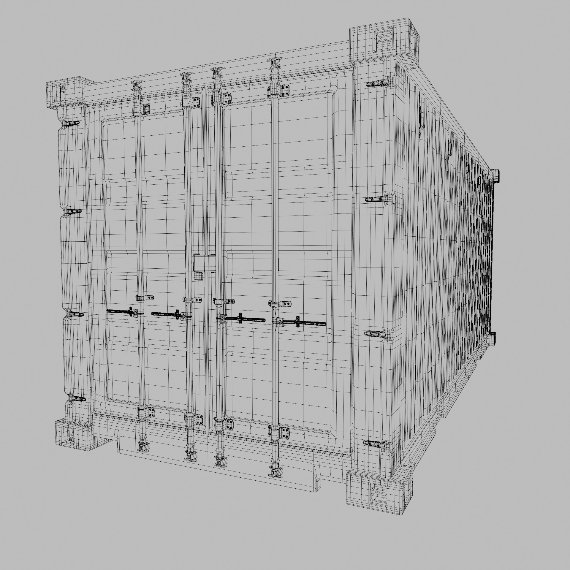 Shipping container Low-poly 3D model_9