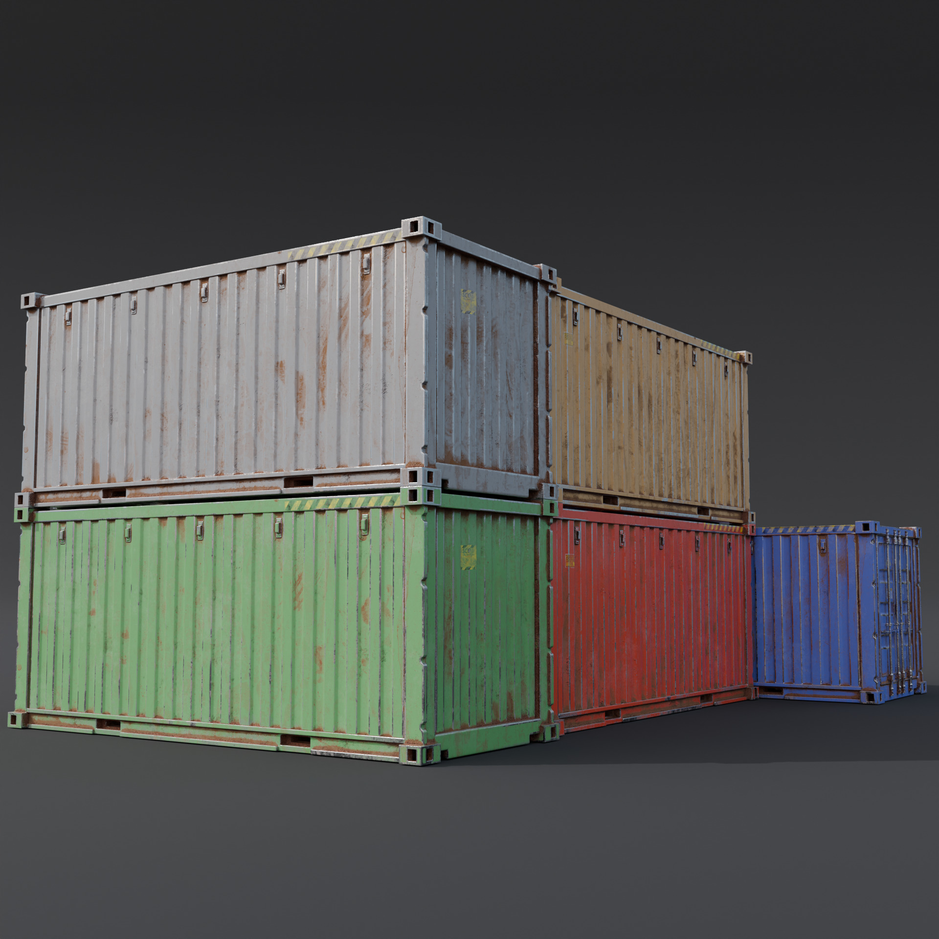 Shipping container Low-poly 3D model_2