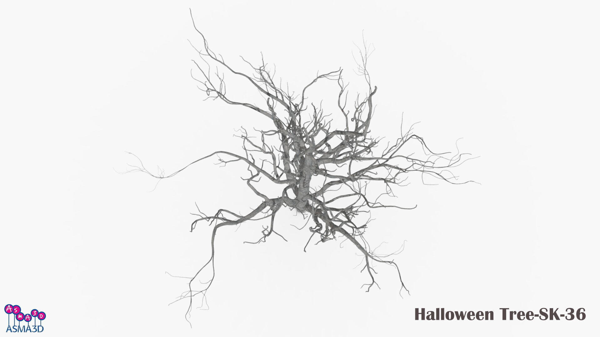 Halloween Tree-SK-36 Low-poly 3D model_3