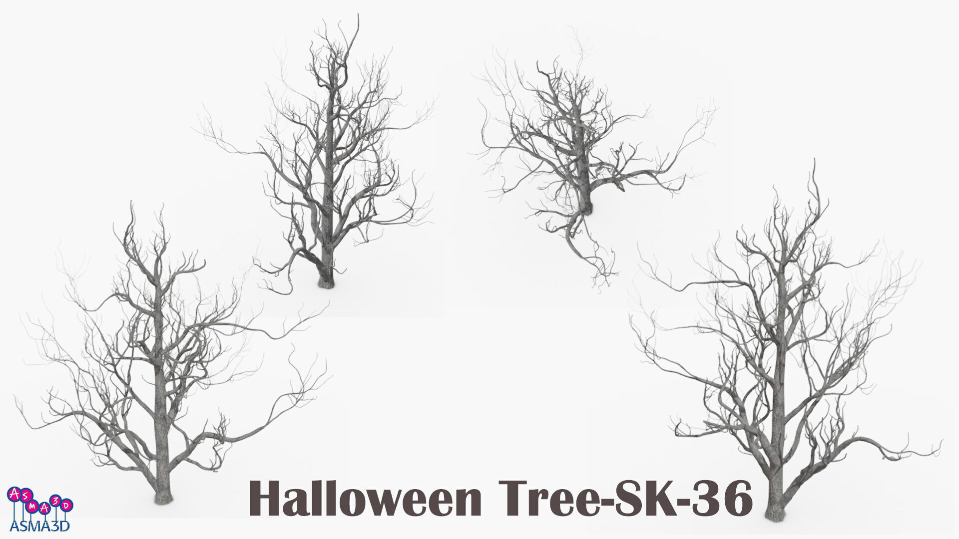 Halloween Tree-SK-36 Low-poly 3D model_6