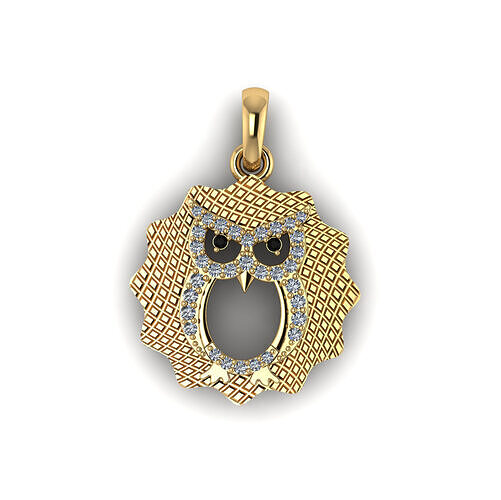 Owl Pendant 3D print model 3D print model