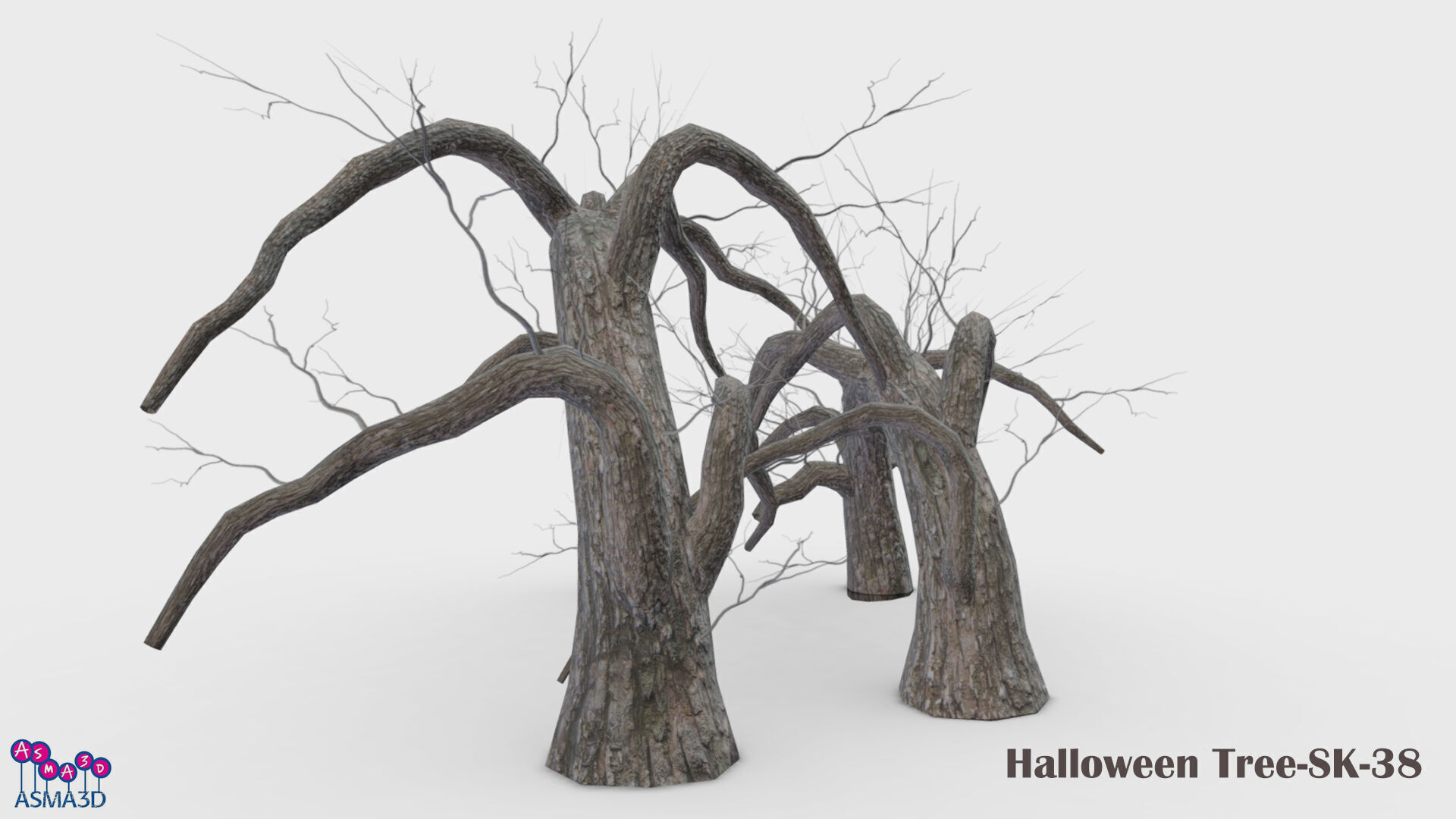 Halloween Tree-SK-38 Low-poly 3D model_1