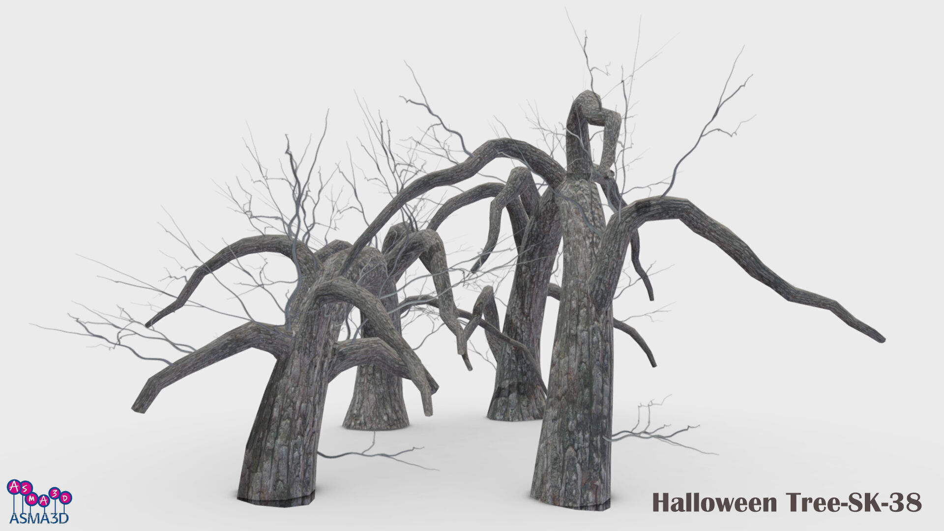 Halloween Tree-SK-38 Low-poly 3D model_3