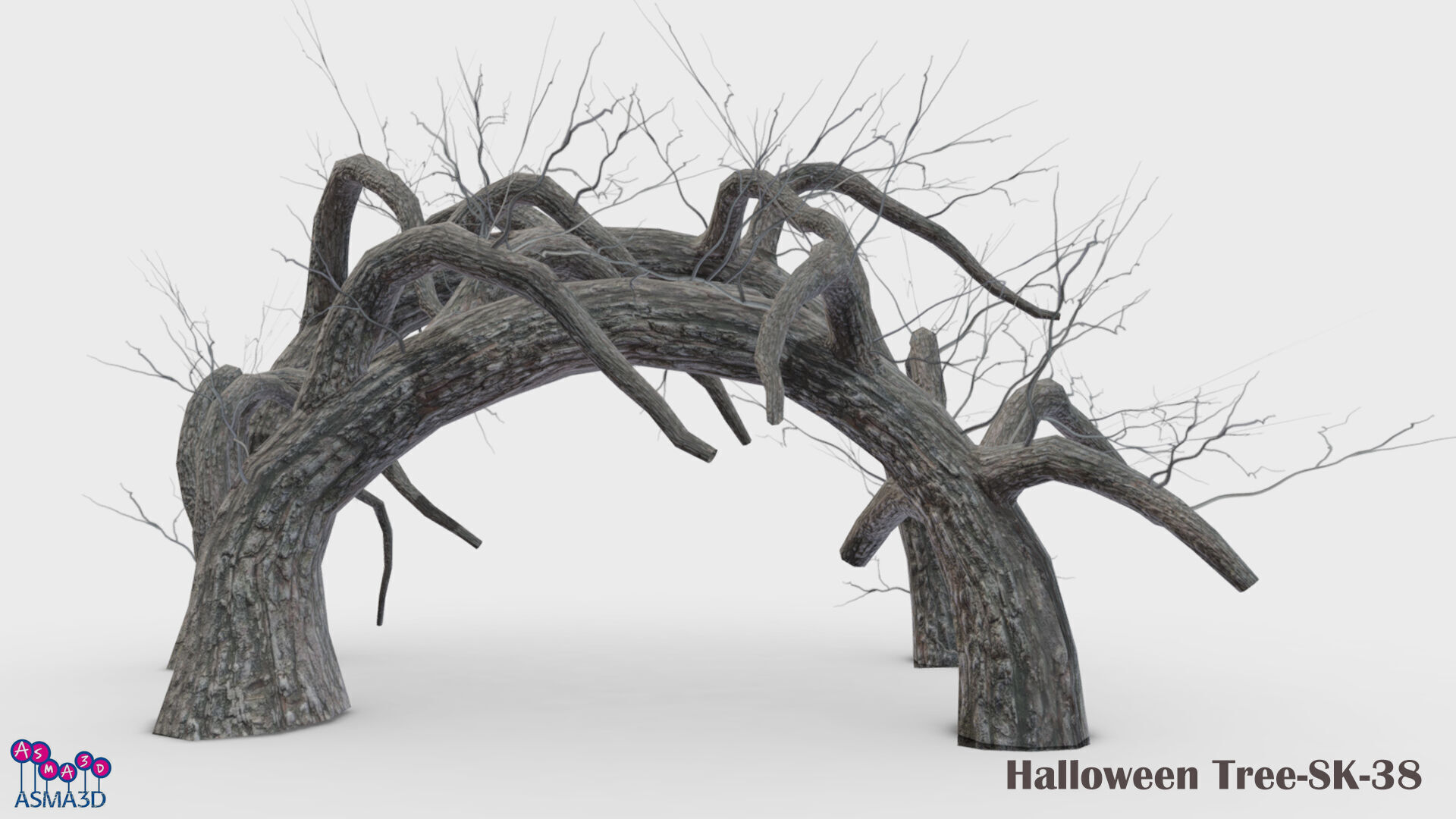 Halloween Tree-SK-38 Low-poly 3D model_2