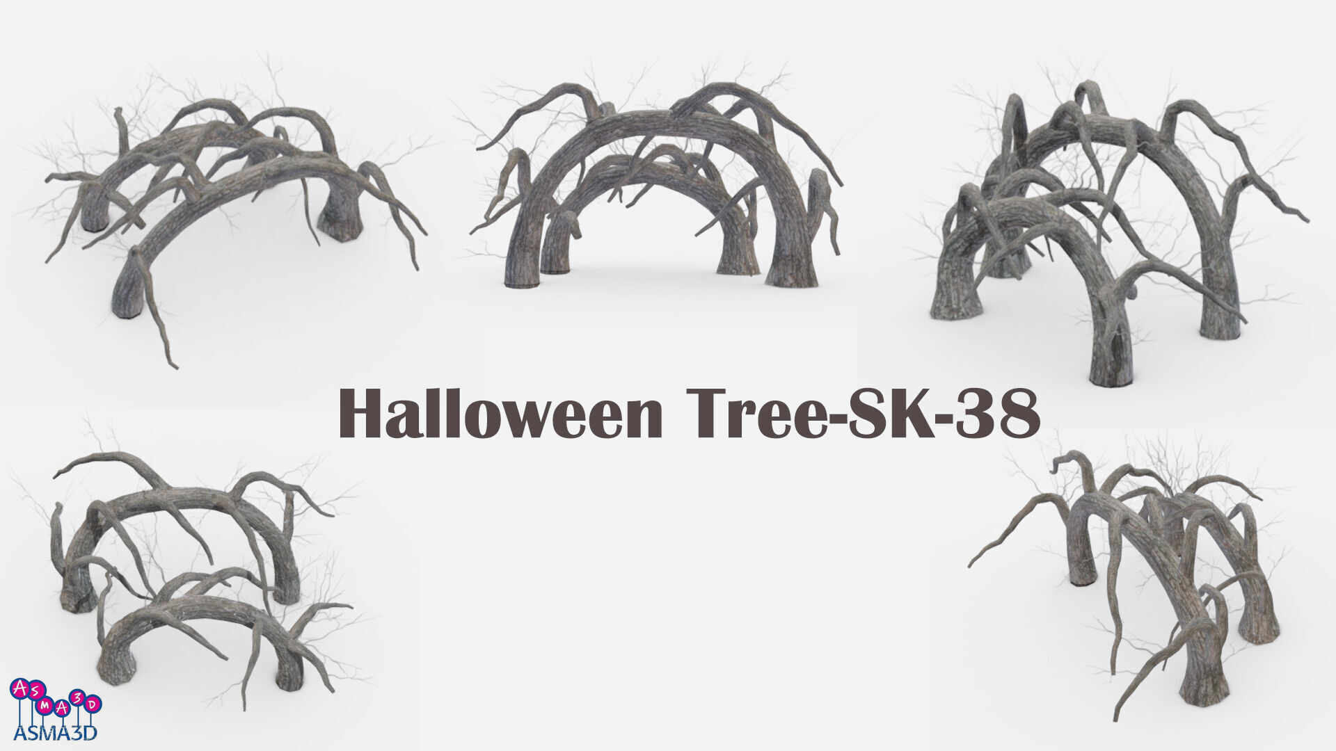 Halloween Tree-SK-38 Low-poly 3D model_7